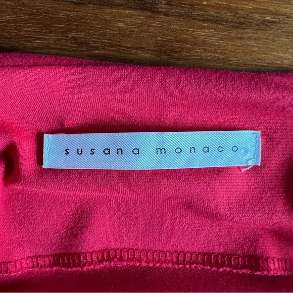 SUSANA MONACO Morello Flutter Hem coral red dress XS